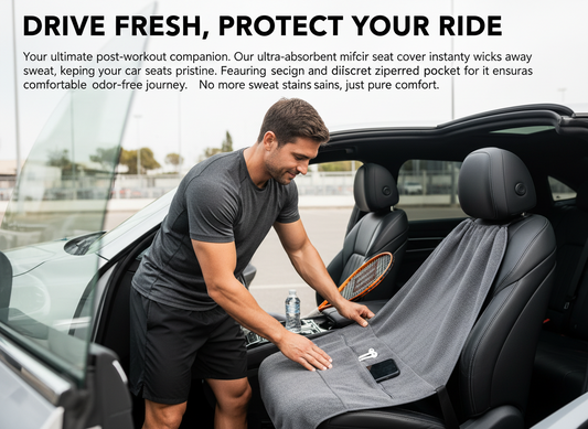 Drive Home Dry: Post-Workout Car Seat Towel | Absorbs Sweat, Guards Seats.