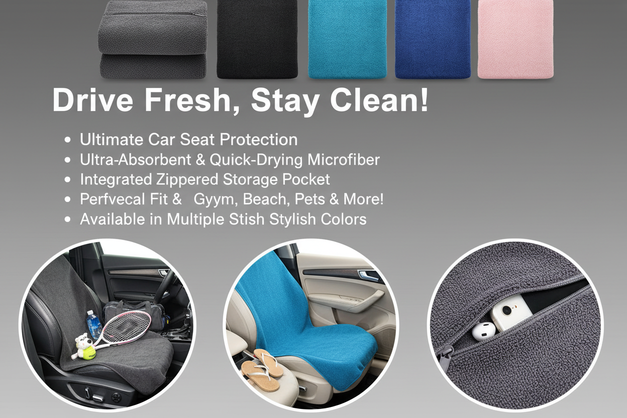 Drive Home Dry: Post-Workout Car Seat Towel | Absorbs Sweat, Guards Seats.