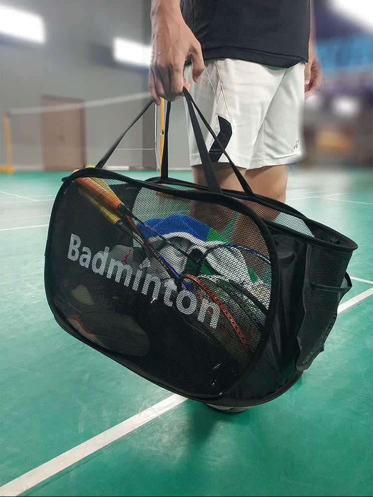 Foldable Badminton Racket Carry Bag - Portable, Mesh-Ventilated & Multi-Functional