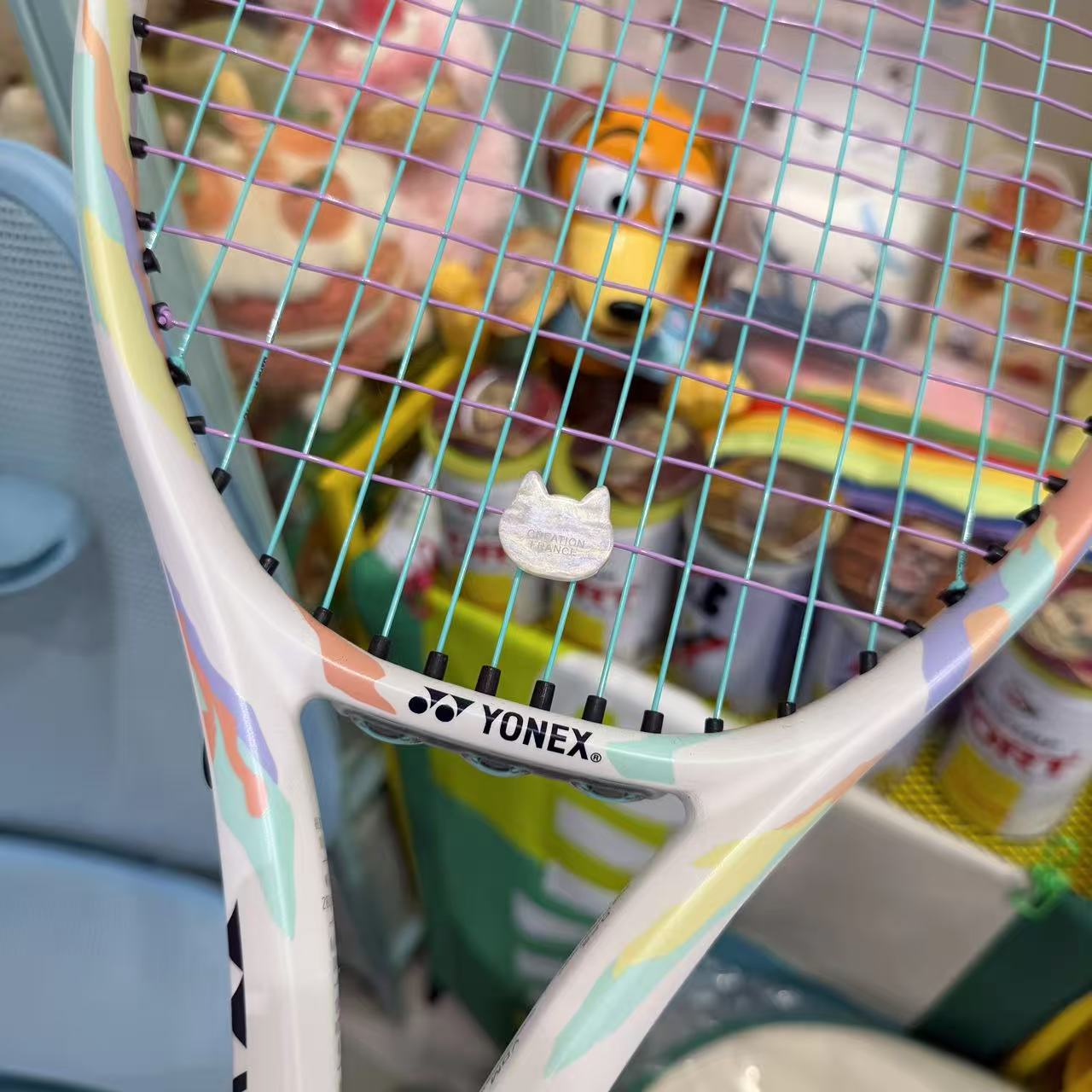 Naisi Tennis Kitten Vibration Dampener - Cute Cartoon Shock Absorber for Tennis Rackets