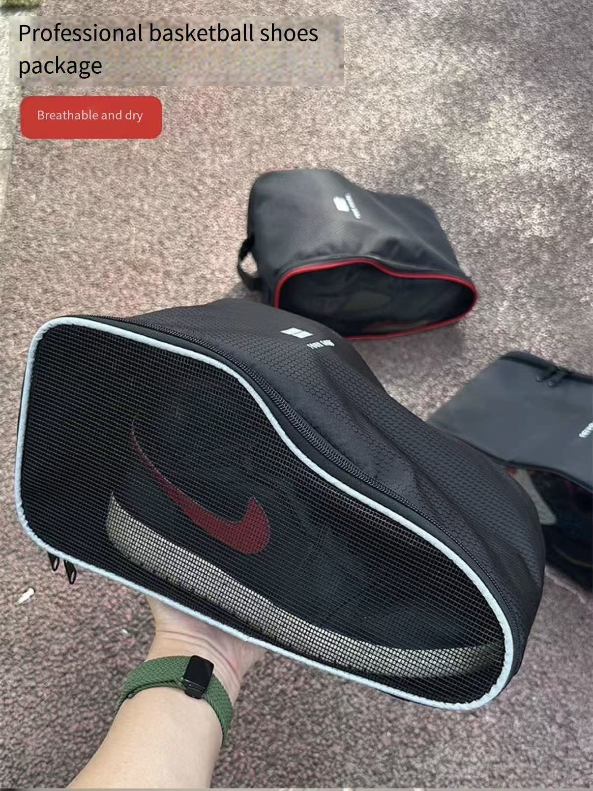 Professional Sports Shoe Bag - Breathable, Dry, Ventilated, Moisture-Proof, Odor-Resistant, Lightweight, Easy-Clean, Fits Mid/High-Top & Large Shoes