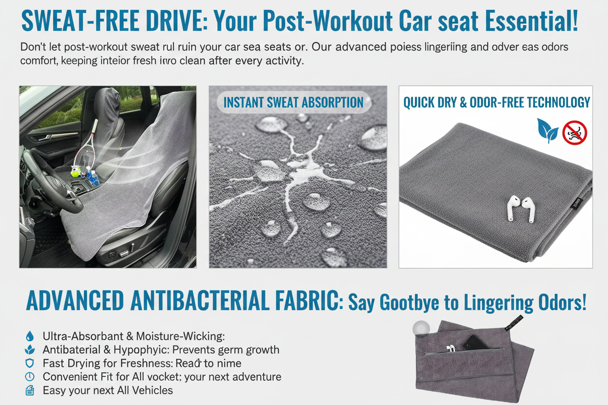 Drive Home Dry: Post-Workout Car Seat Towel | Absorbs Sweat, Guards Seats.