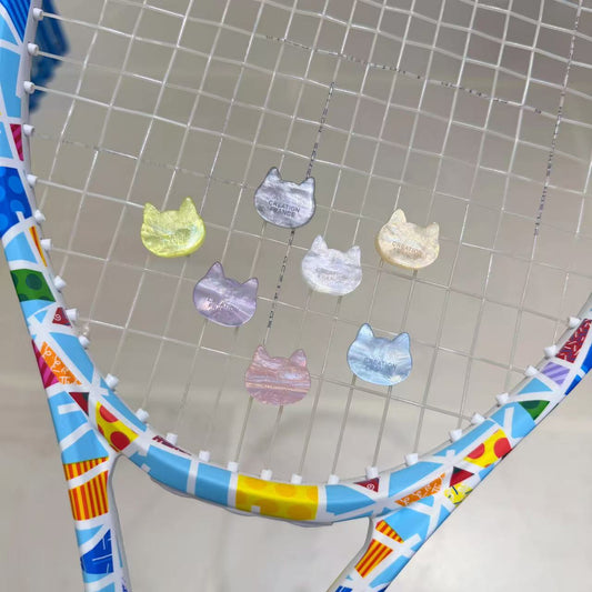 Naisi Tennis Kitten Vibration Dampener - Cute Cartoon Shock Absorber for Tennis Rackets