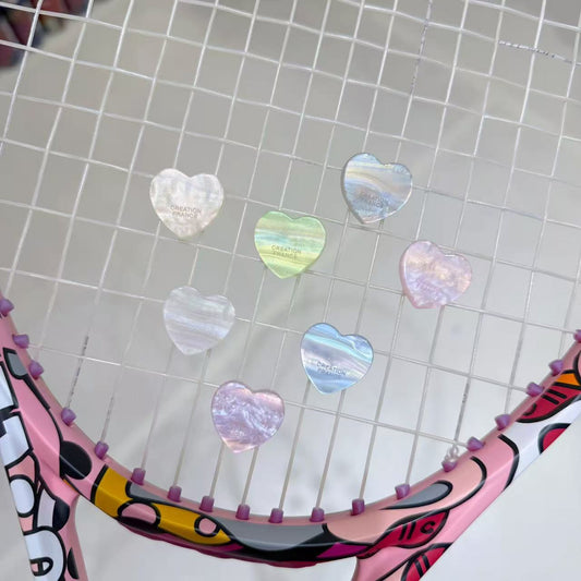 Naisi Tennis Cartoon Vibration Dampener - Heart Shape, Shock Absorber, Secure Fit (Won't Fall Off Easily)