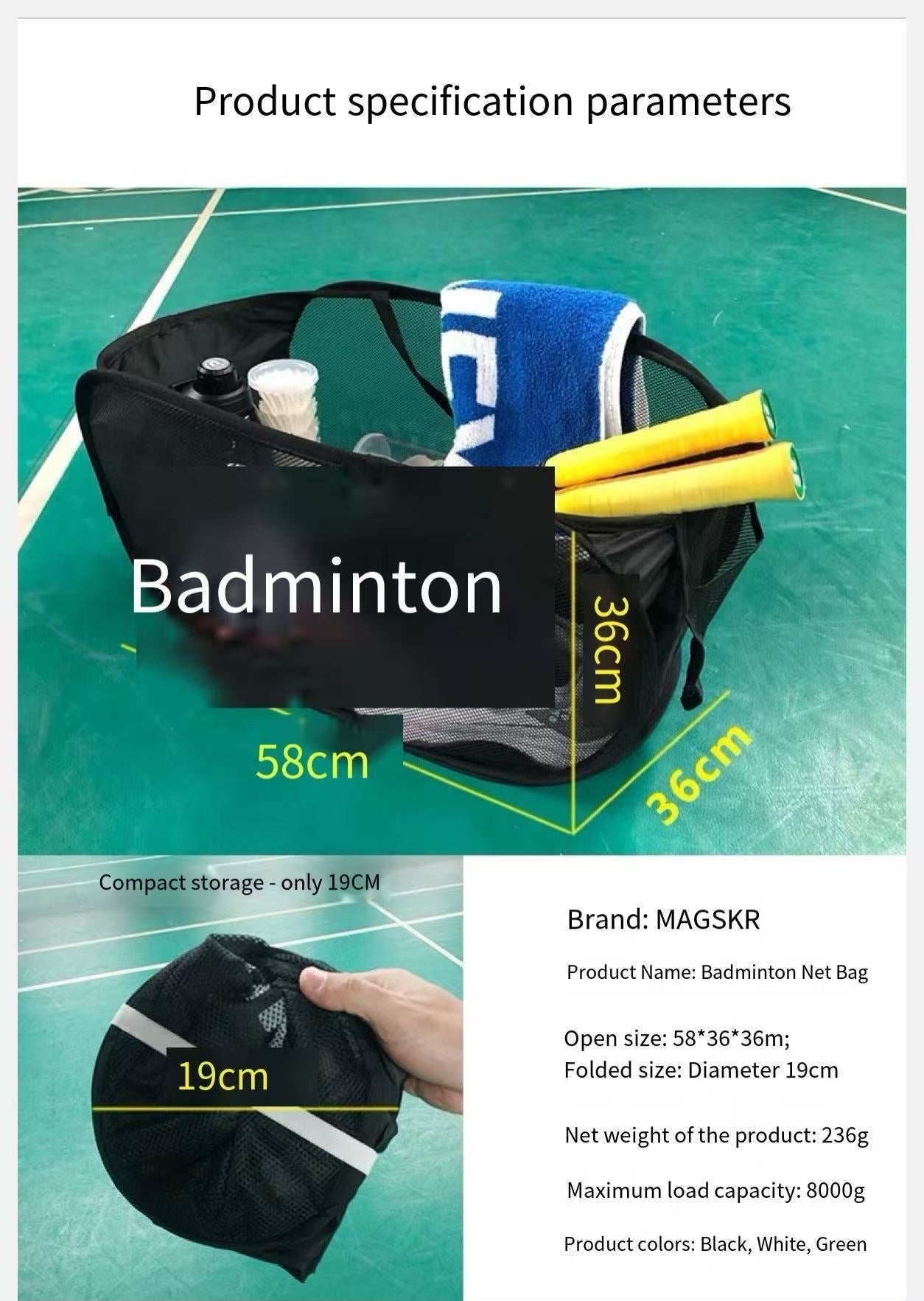 Foldable Badminton Racket Carry Bag - Portable, Mesh-Ventilated & Multi-Functional