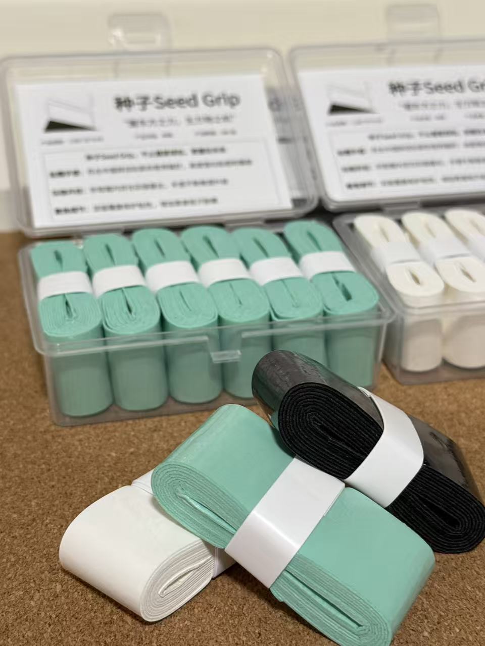 Seed Grip Soft Mint Green: Super Soft & Sticky Overgrip (Tennis & Badminton) - Double-Sided Film