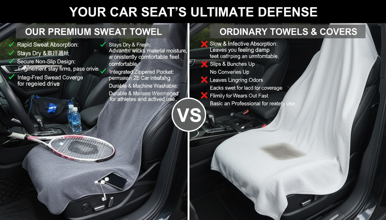Drive Home Dry: Post-Workout Car Seat Towel | Absorbs Sweat, Guards Seats.