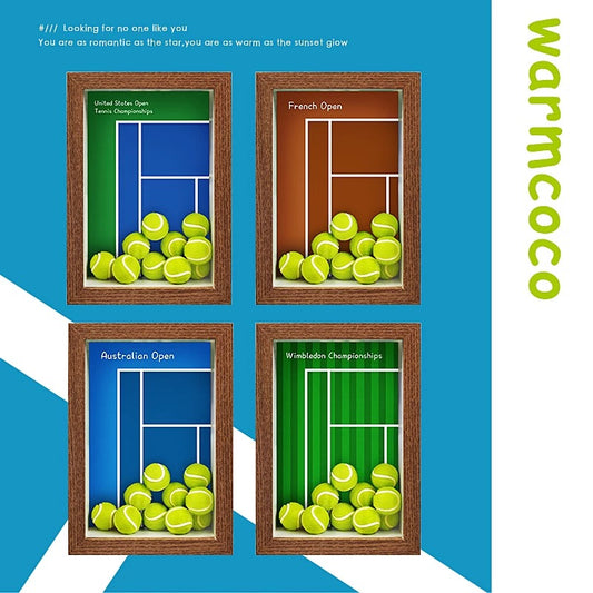 The Perfect Tennis Fan Gift: 6" Customizable Grand Slam Memory Frame & Display