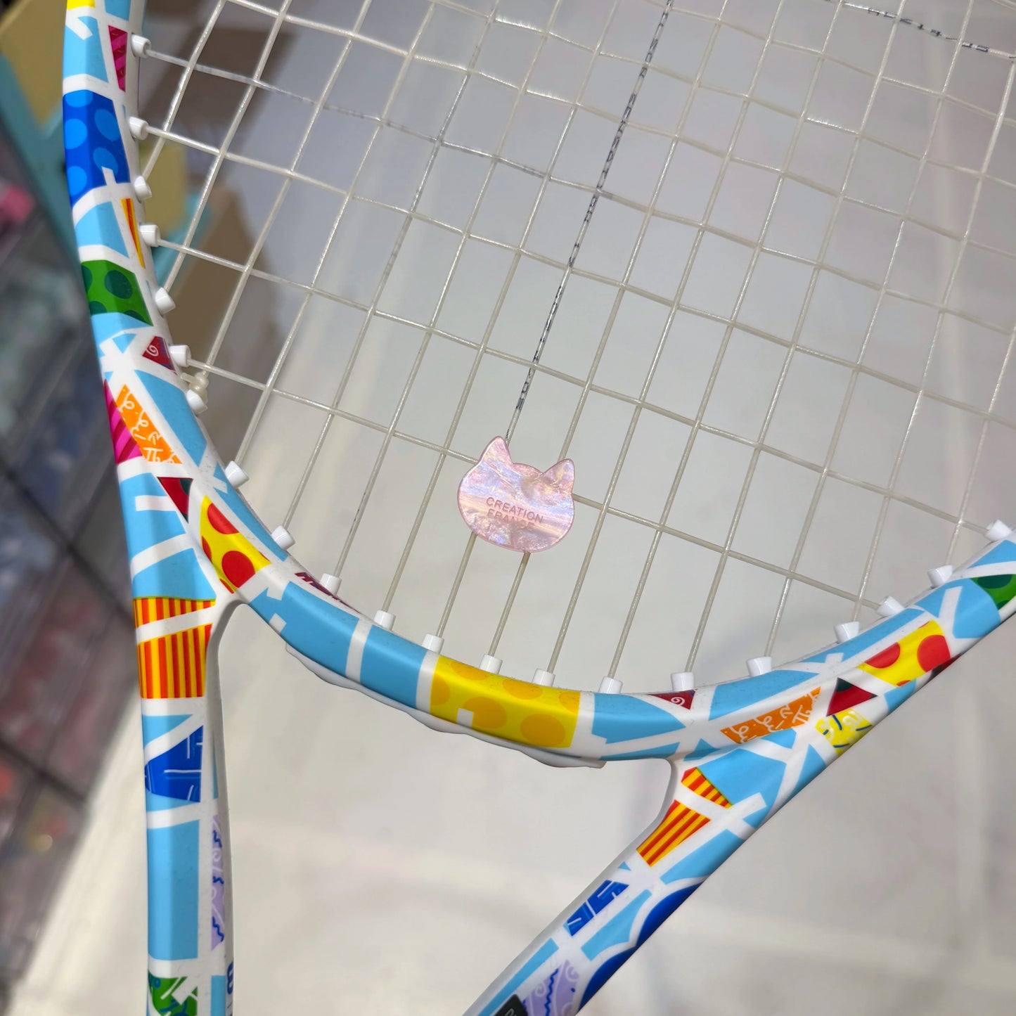 Naisi Tennis Cartoon Vibration Dampener - Cat Shape, Shock Absorber, Secure Fit (Won't Fall Off Easily)