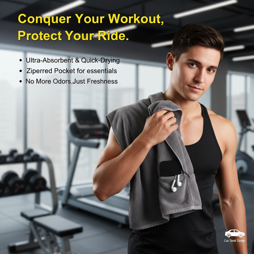 Drive Home Dry: Post-Workout Car Seat Towel | Absorbs Sweat, Guards Seats.