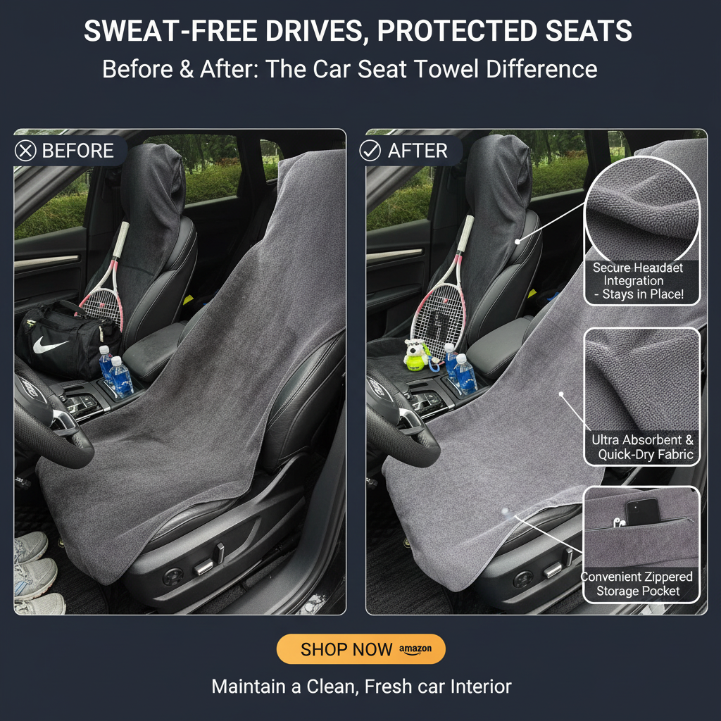 Drive Home Dry: Post-Workout Car Seat Towel | Absorbs Sweat, Guards Seats.