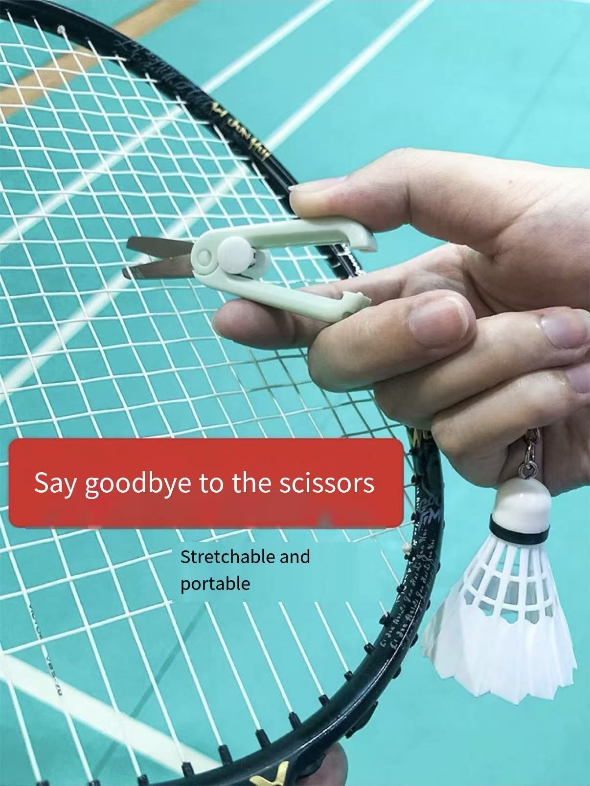 Retractable Keychain Scissors - Mini Badminton/String Cutter Tool